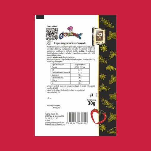 Csípős magyaros fűszerkeverék Kt