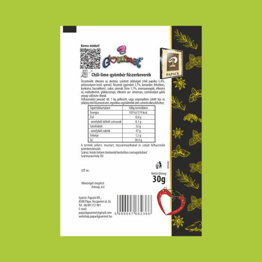 Chili-lime gyömbér fűszerkeverék Kt