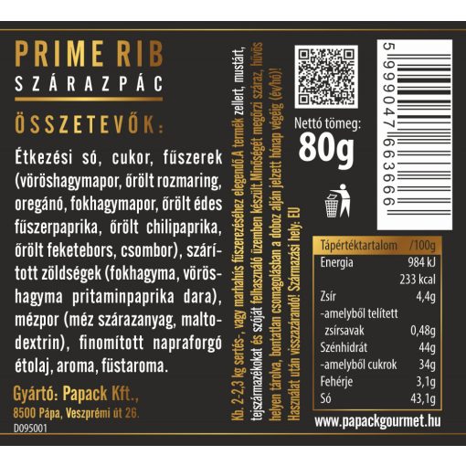 Prime Rib  fémdobozos szárazpác