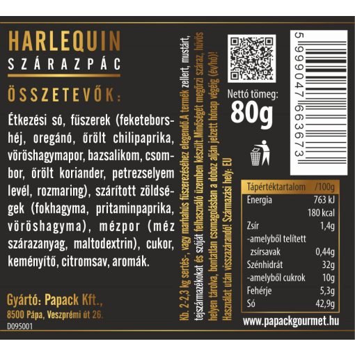 Harlequin fémdobozos szárazpác