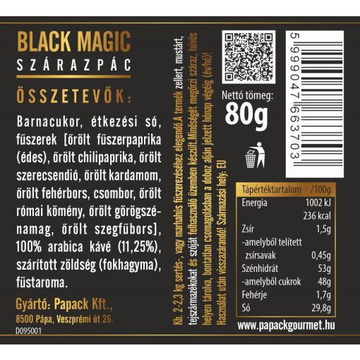 Black Magic  fémdobozos szárazpác