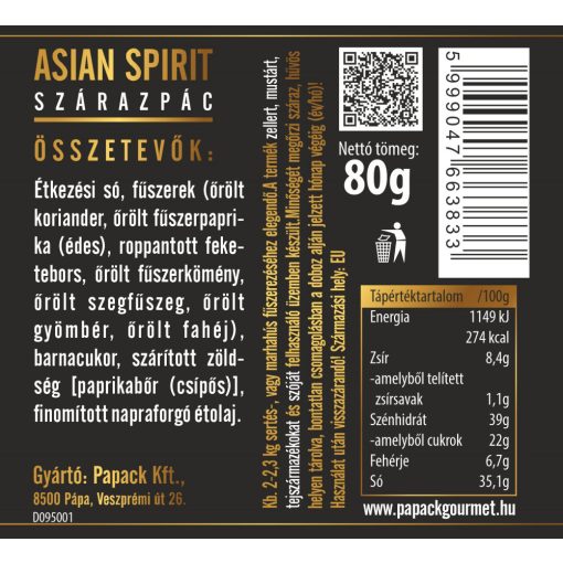 Asian Spirit  fémdobozos szárazpác