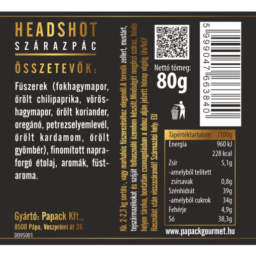 Headshot fémdobozos szárazpác