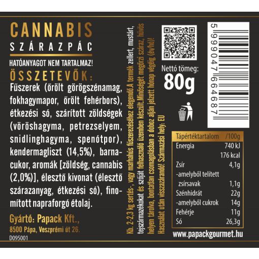 Cannabis fémdobozos szárazpác