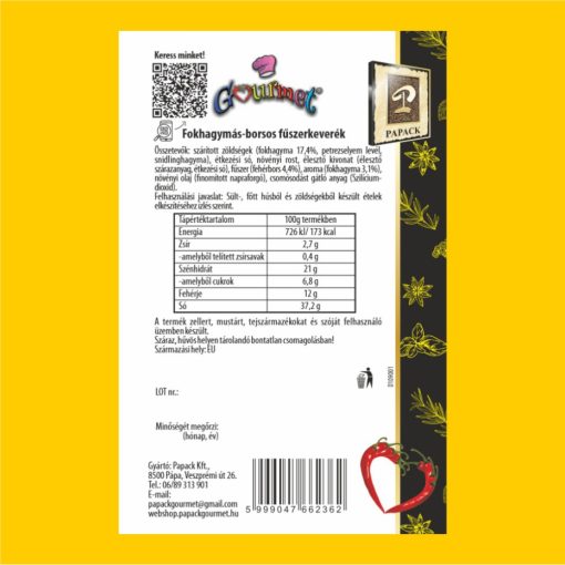 Fokhagymás-borsos fémdobozos fkev.