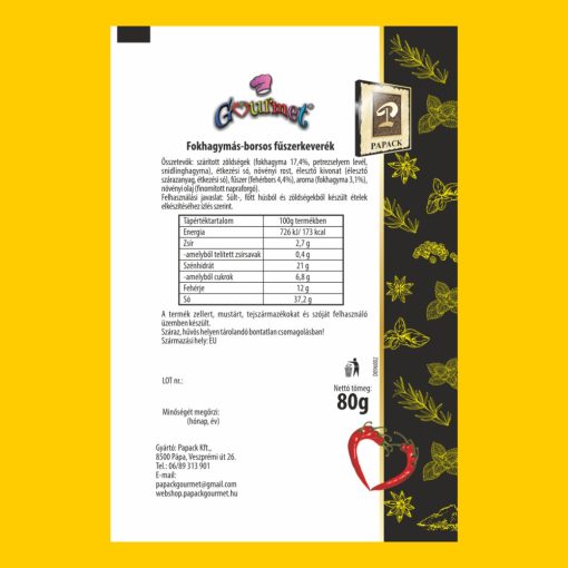 Fokhagymás-borsos fémdobozos fkev.